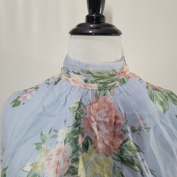 Yumi Kim Heart's Delight Blue Floral Print Kiss Me Dress Sleeveless Size Small - Picture 3 of 6